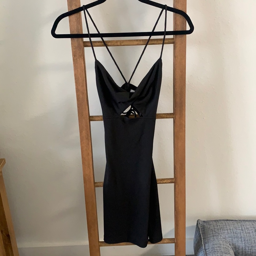 black mini dress
